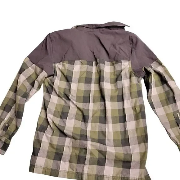 Wrangler All Terrain Gear Green Plaid Long Sleeve Lightweight Jacket or Shirt - Picture 3 of 7